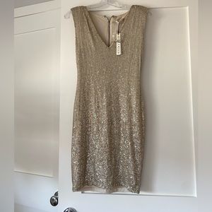 Alice & Olivia gold sequin dress